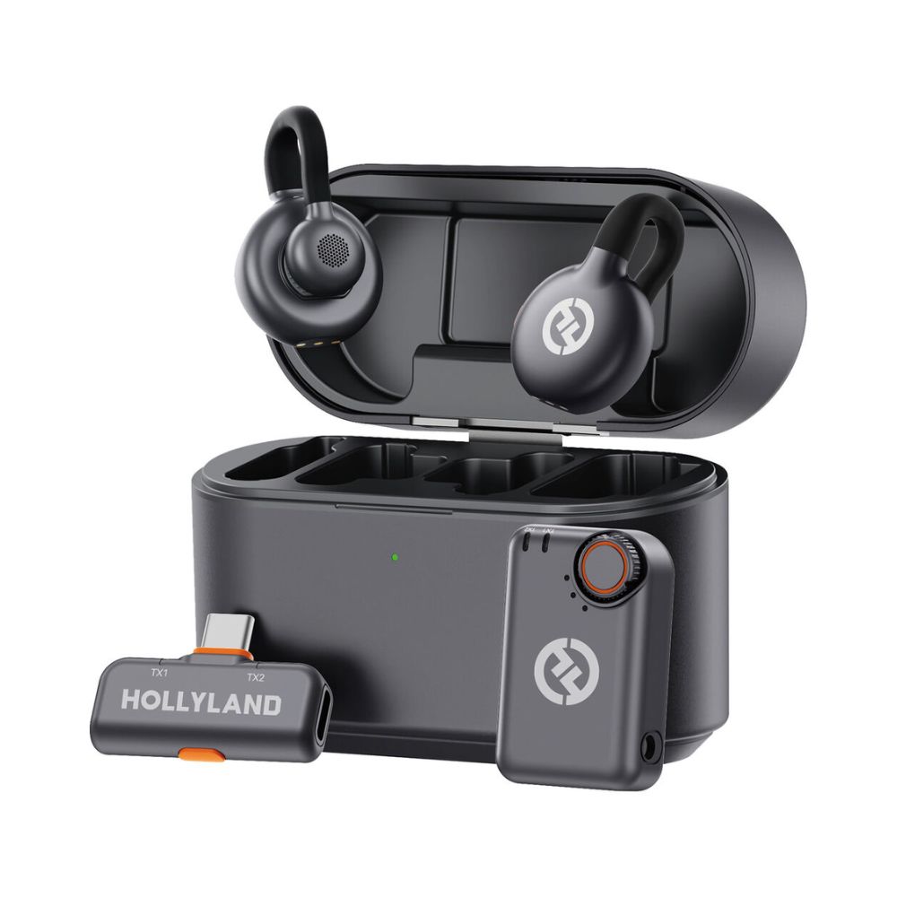 Hollyland LARK M2S Combo 2-Person Wireless Microphone System for Cameras and Mobile Devices (2.4 GHz, Space Gray)