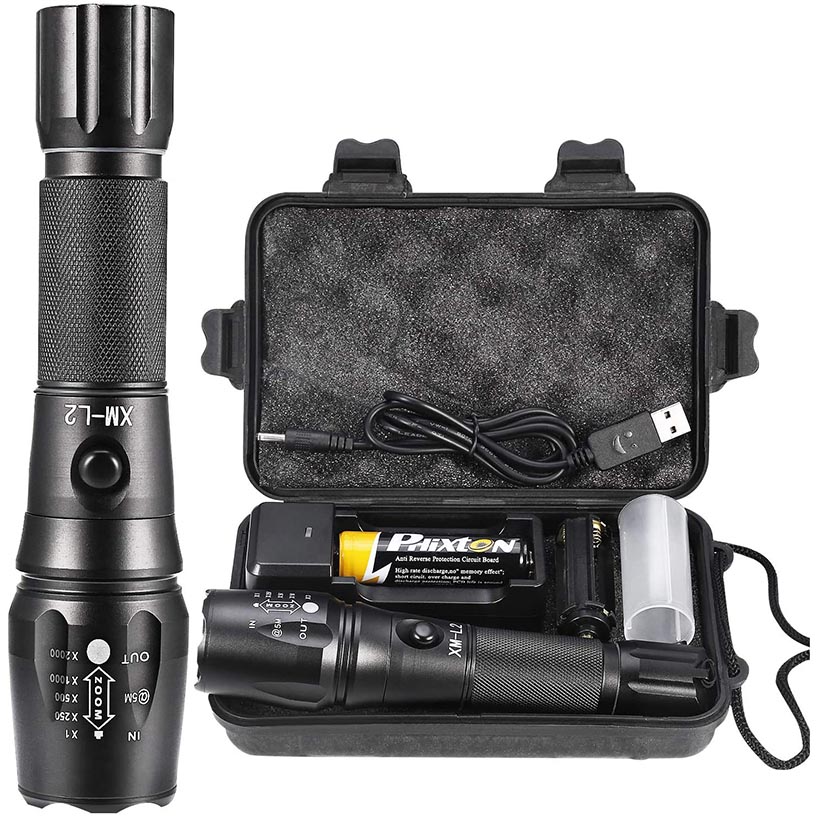 PHIXTON Rechargeable Flashlights High Lumens, Super Bright 5000 LMS L2 LED Flashligh